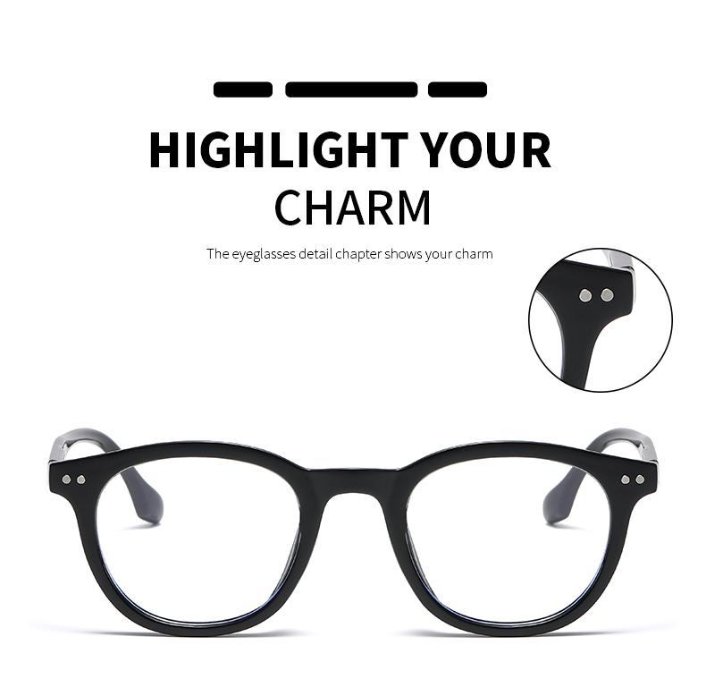 2pcs Trendy  Oval Computer Glasses Frames Women Vintage Clear Blue Light Blocking Eyeglasses Men Rivets Optical Frame Unisex