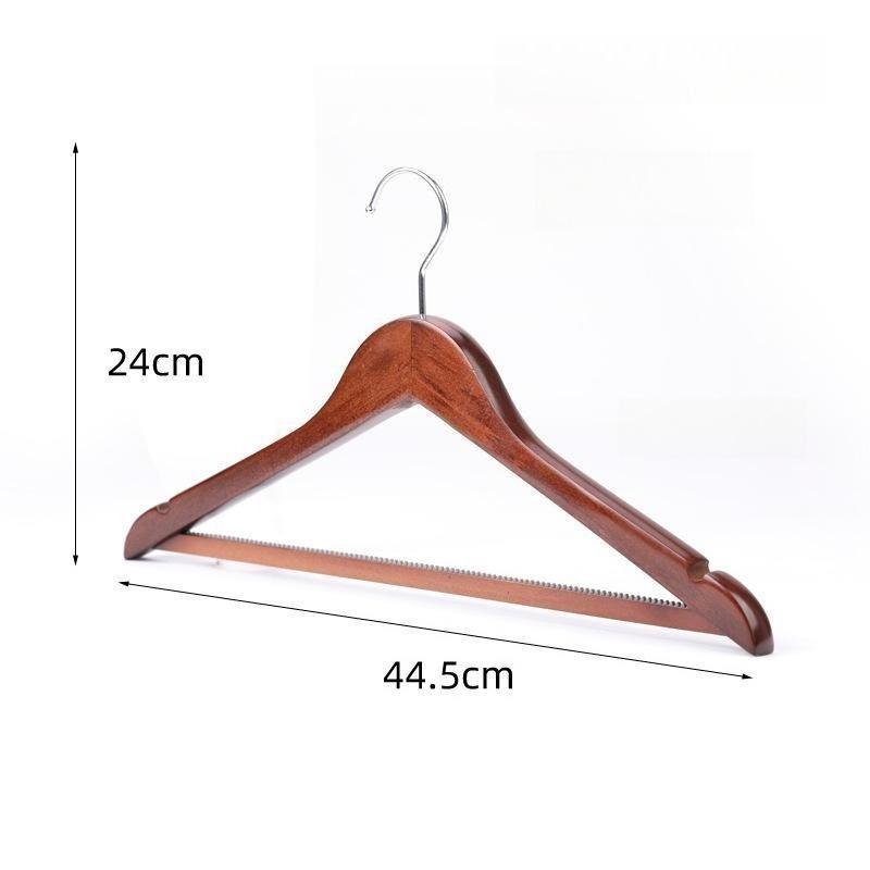 1pc Wooden Hangers Solid Wood Coat Hanger Heavy Duty, Smooth Finish High-Grade Wooden Clothes Hanger with Non Slip Pant Bar, 360° Swivel Hook
