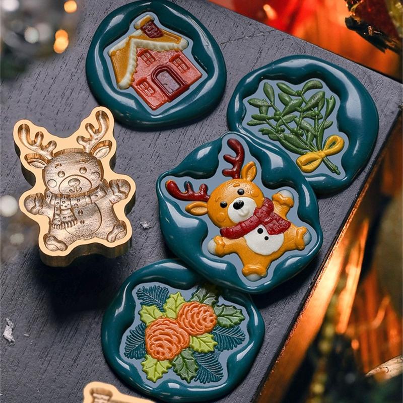 Christmas Seal Stamp Head Replacement, Embossed Seal Stamp Head for Seal Envelope, Invitations Scrapbooking Decoration