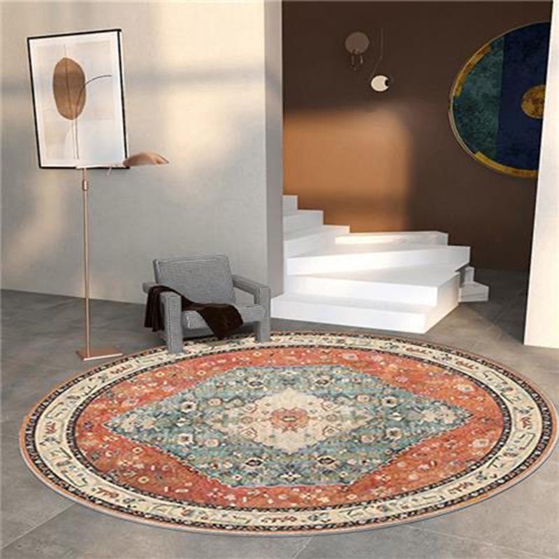 Moroccan Style Living Room Decoration Round Carpet Large Area Rugs for Bedroom Home Rocking Chair Floor Mat Washable Lounge Rug
