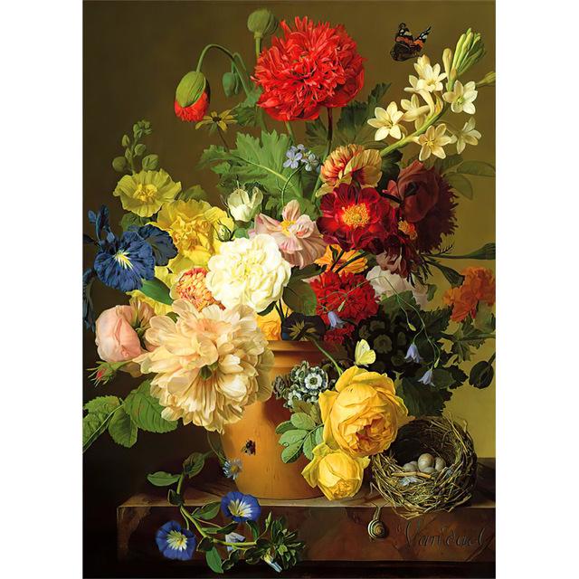 

Европейская Классическая Ретро Цветы Холст Картина Маслом Настенные Художественные Плакаты Отпечатки Прихожей Картины Для Гостиной Домашний Столовый Декор 50x80cm No Framed