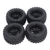4PCS Rubber Tires with M4 Lock Nuts 12mm Hex Hub 7 Spoke Rim Wheel Tire for 110 RC Off Road Truck