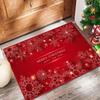 Festive Red Non-slip Absorbent Door Mat - Christmas Crystal Velvet