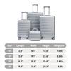 14"/19"/24"/28" 4-Piece ABS Spinner Luggage Set – Large & Medium Sizes – Integrated Combination Lock & 14" Cosmetic Bag (Silver)