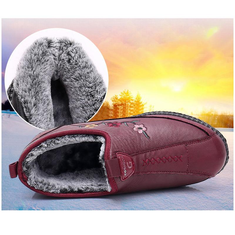 Top quality mom winter sneakers with fur loafer Shoes waterproof ankle oxford shoes womens slip on plush sneaker