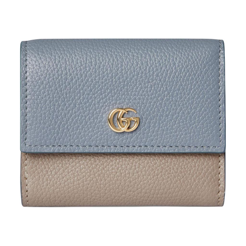 Gucci GG Marmont Mini Leather Wallet With Gold Hardware Women wallet Light-Blue Beige 837957-AAE5F-1642