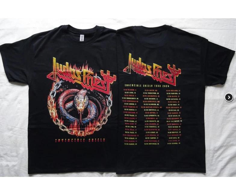 Judas Priest Invincible Shield 2024 Tour Tee – Serpent Artwork, Heavy Metal 2XL