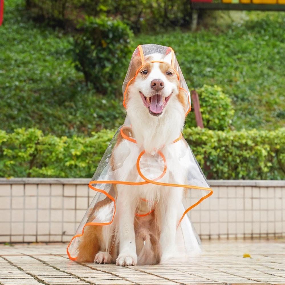 Dog Raincoat Transparent Pet Raincoat Comprehensive Pet Raining Coat Bite Pet Rain Poncho for Golden Retriever Samoyed Schnauzer