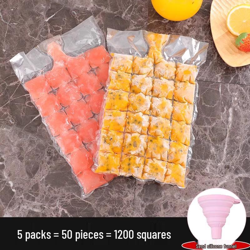 Self-Sealing Passion Fruit Ice Cube Molds - Disposable Freezer Bags