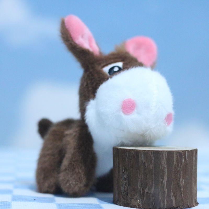 

Миниатюрный игривый плюшевый брелок в виде ослика, очаровательный мягкий набивной аксессуар, животное светло-коричневого