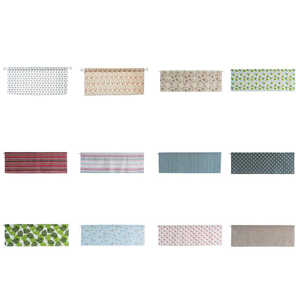 Printed Short Curtain Window Dressing Rod Kitchen Cabinent Door Decorative Valance Half Panels