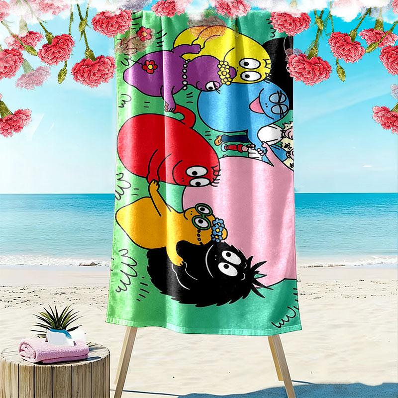 The Barbapapa Family Print Beach Towel, Large Soft Quick Dry Towel for Beach Camping Swimming