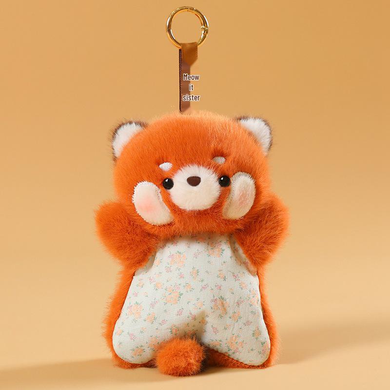 Adorable Fox & Panda Beanbag Plush Keychain - Stress Relief Squeeze Toy Gift 17 cm