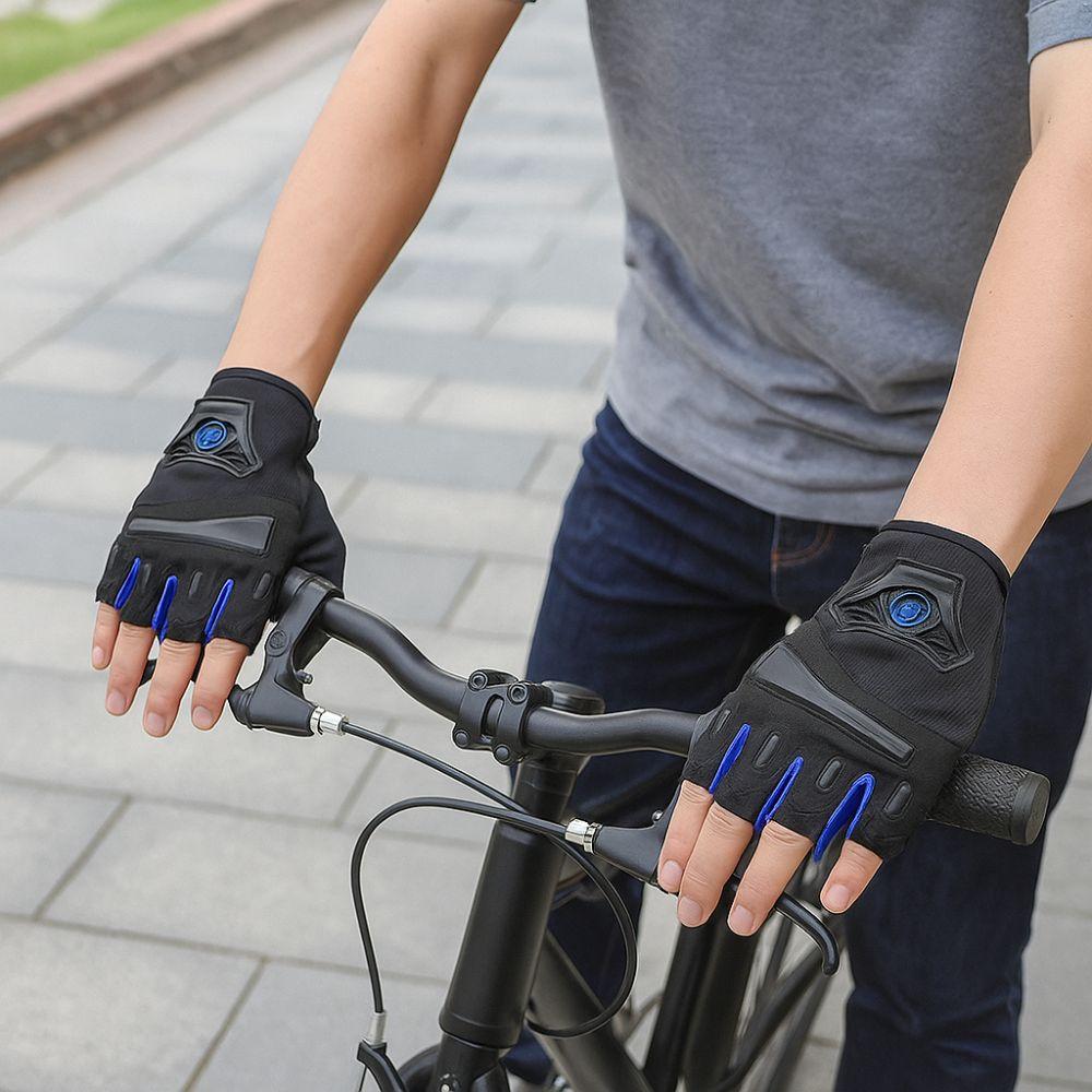 Anti Slip Cycling Gloves Wear-Resistant Half Finger Gloves Comfort Motorcycle Gloves  Gym