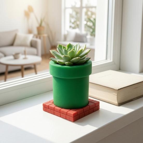 3D Printed Pipe Pen Holder, Desk Pencil Cup Storage Container, Multifunctional Succulents Planter Pot, Desktop Decoration for Home Office