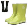 Women's Lightweight Mid-Tube Rubber Rain Boots - Fashionable, Soft, and Sweat-Absorbing for All Seasons.