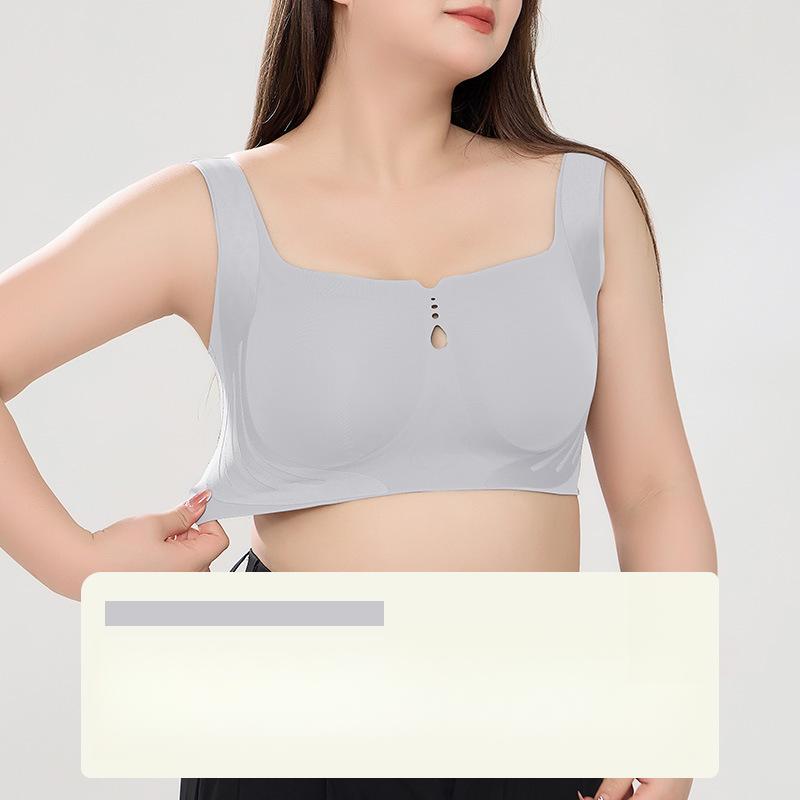 

Бесшовный бюстгальтер Женский бюстгальтер-майка Большой размер Женское тонкое бюстье для кормления с эффектом пуш-ап и защитой от провисания 6XL серый