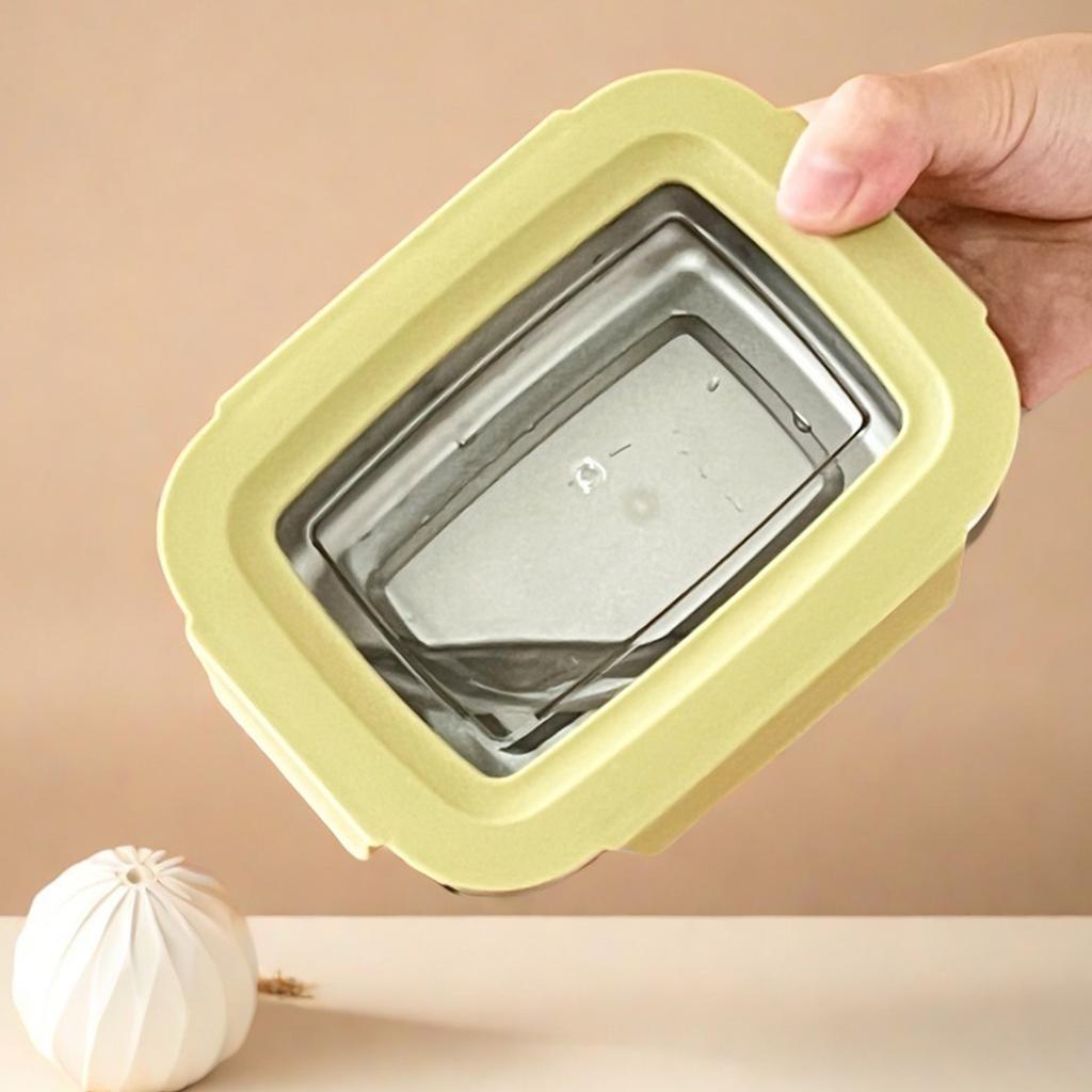 WORTHBUY Picnic Portable Large Capacity Lunch Box With Single/Double Compartments Leak-proof 304 Stainless Steel Food Container