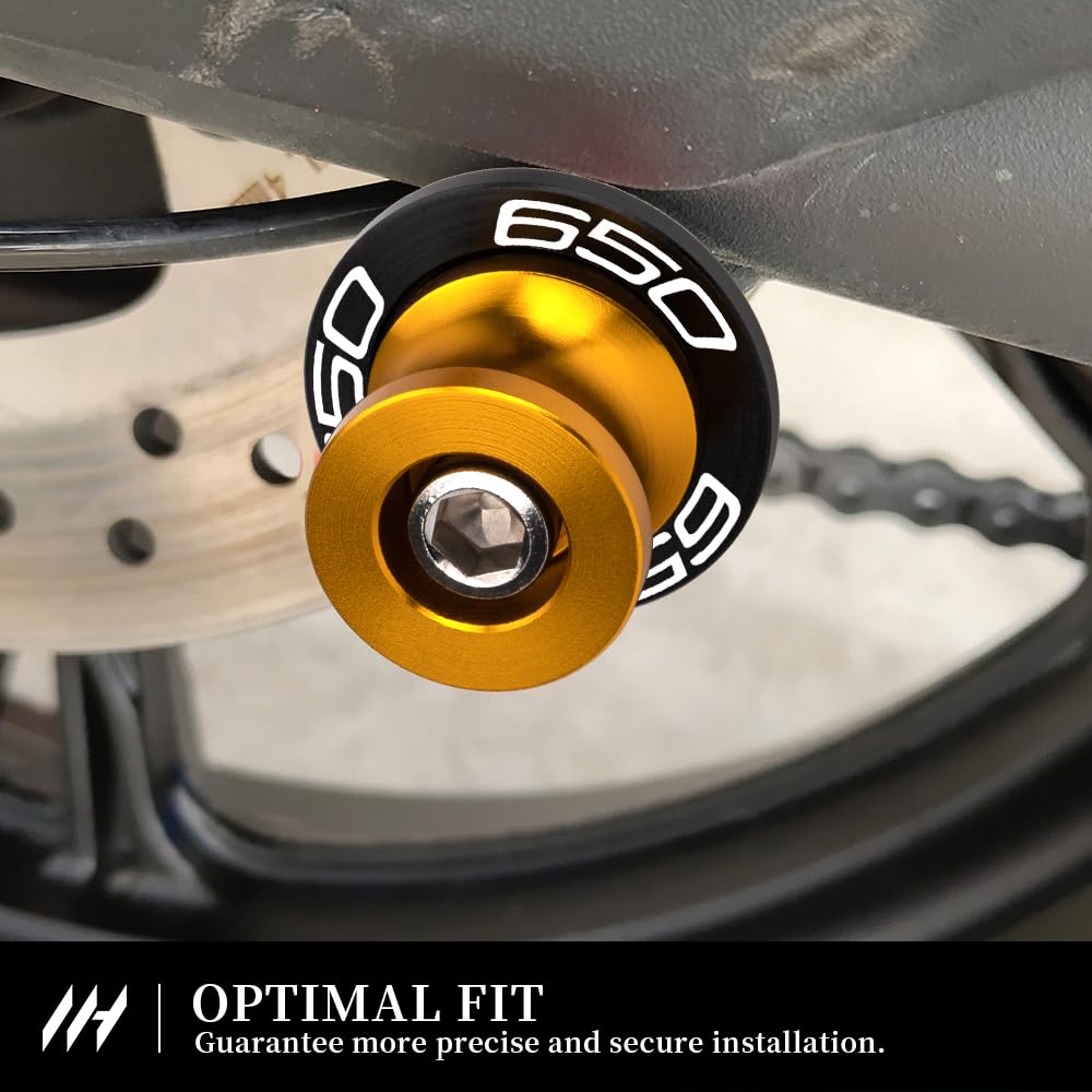 MotHeart M8 Swingarm Bobbin Compatible with Z650RS 2022-2025 Paddock Stand Shock Absorber Protective Slider "See Below" z650rs Part (Gold)