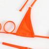 Trendy European & American Backless Solid Color Bandage Bikini