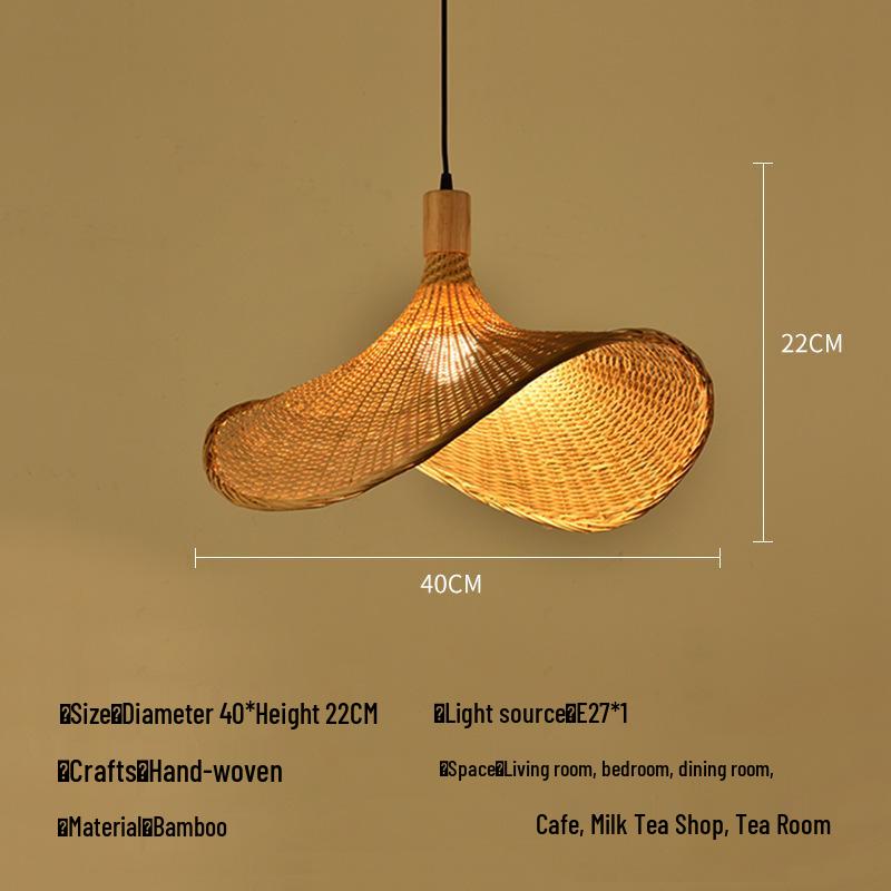 A8L Bamboo Pendant Lamp: New Chinese Zen Style, Rattan Woven Design, Ideal for Tea Rooms, Dining Areas & Teahouses with Japanese Antique Touch.