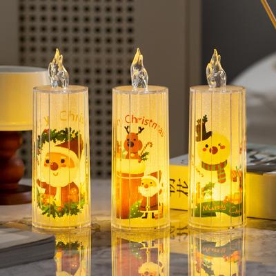 WeihnachtsdekorationenTransparenter Kristall Simulation Elektronische Kerzen Festliche Dekorationen Schreibtischornamente Nachtlichter