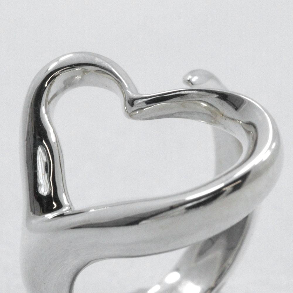 TIFFANY&Co. Open heart Ring Elsa Peretti Silver925 #6.0(US Size) heart 4.9g Women Used