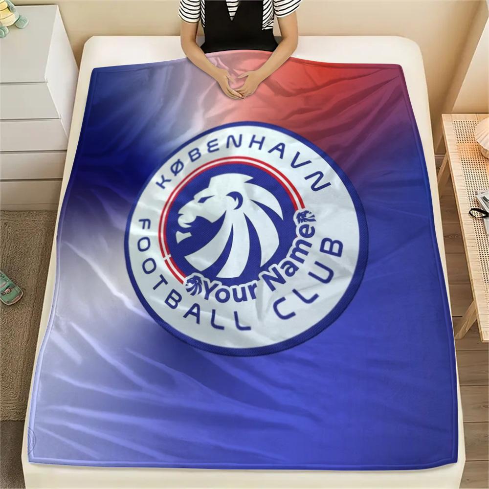 1PC Blue Claw Emblem Custom Name Patterned Flannel Blanket Suitable For All Seasons For Home Decor Warmth And Comfort Gifts Holiday Present