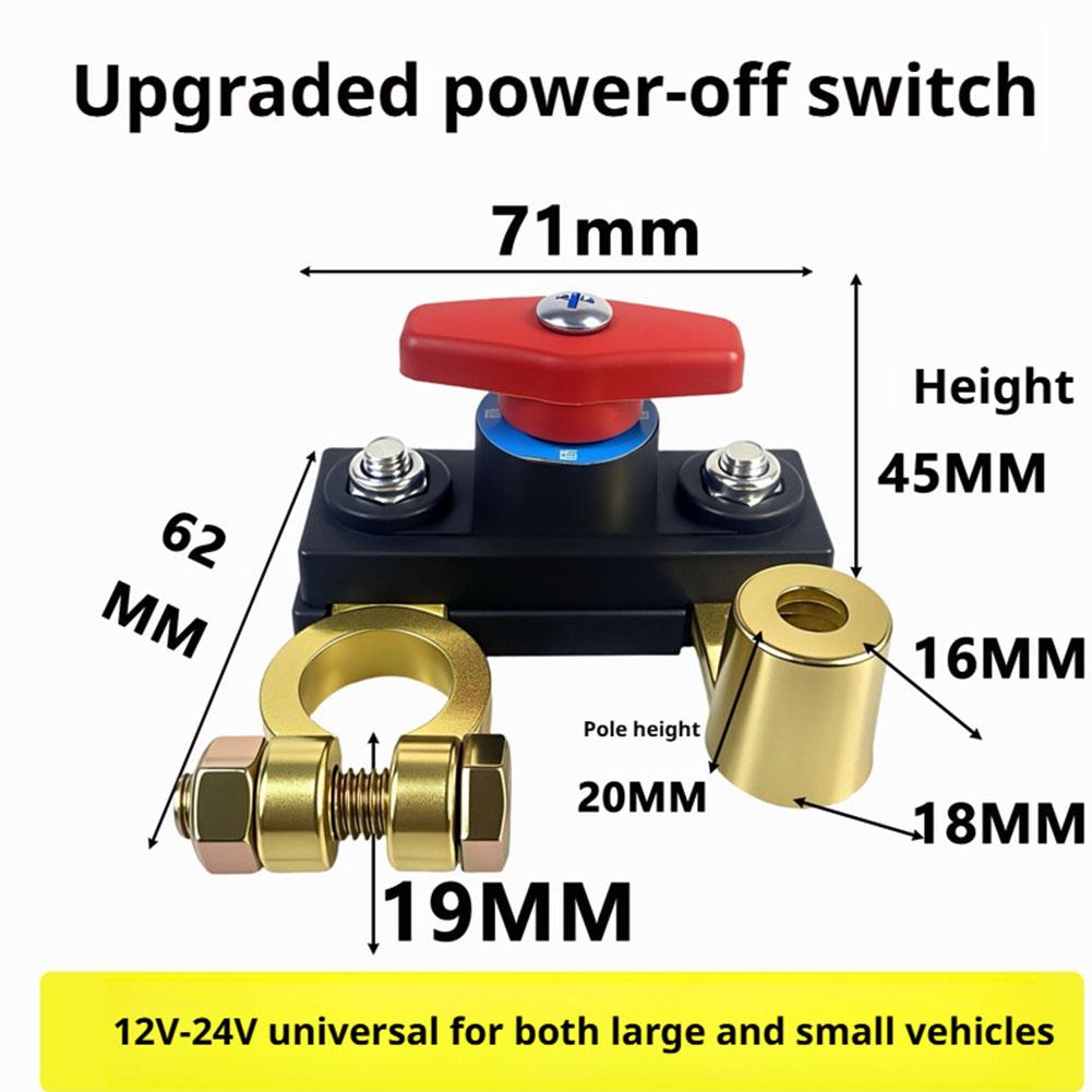 Car Battery Disconnect Isolator Cut Off Switch 12V 24V Universal Battery Terminal Anti-Leakage Switch Battery Disconnect Switch