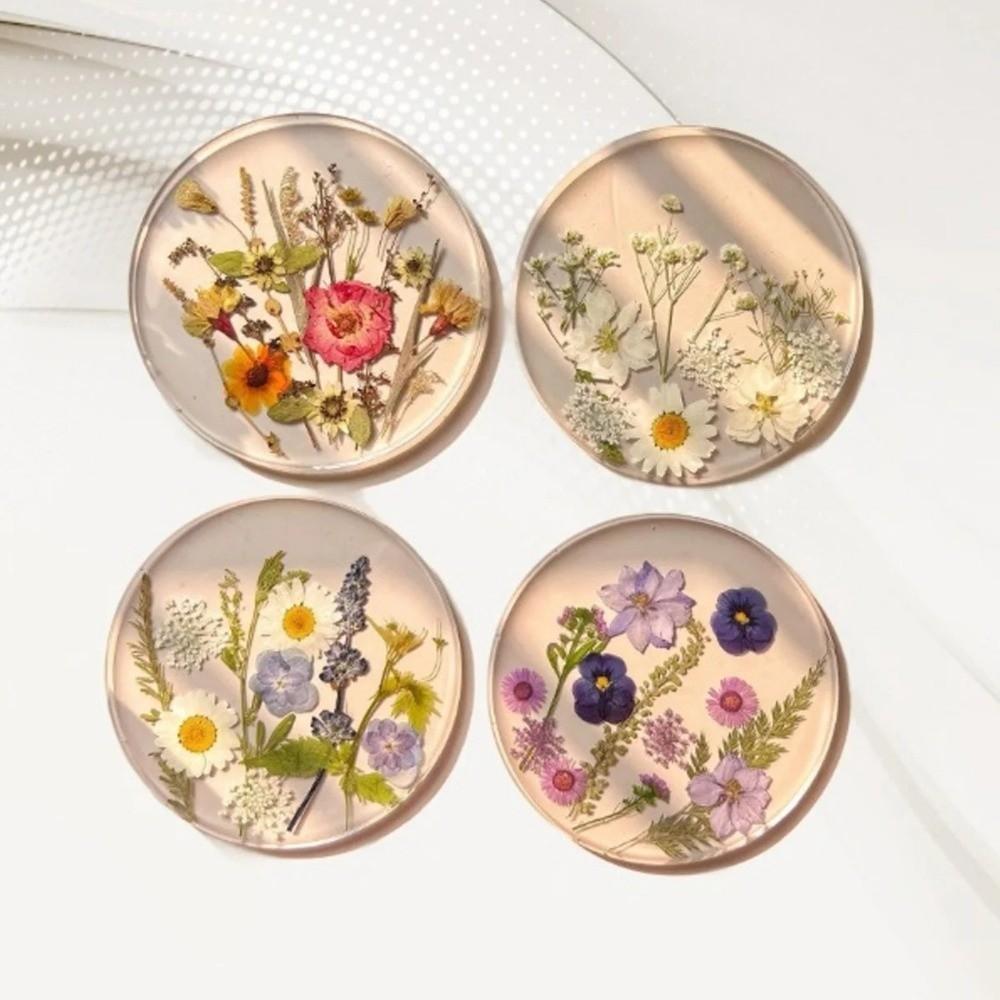 4pcs Colorful Table Coaster 2D Flat Cup Mat New Acrylic Coasters  for Weddings Birthdays