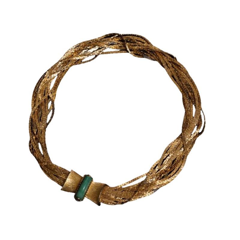 Vintage Woven Simple Gold Temperament Necklace Bracelet Set