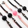 Men's Small Silicone Cowhide-Style Gag Ball with Breathable Hole for Deep Throat Comfort