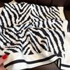 Zebra Pattern Silk Square Scarf - 90cm Twill, Fashionable Spring & Summer Shawl, Sunscreen Headscarf for Women