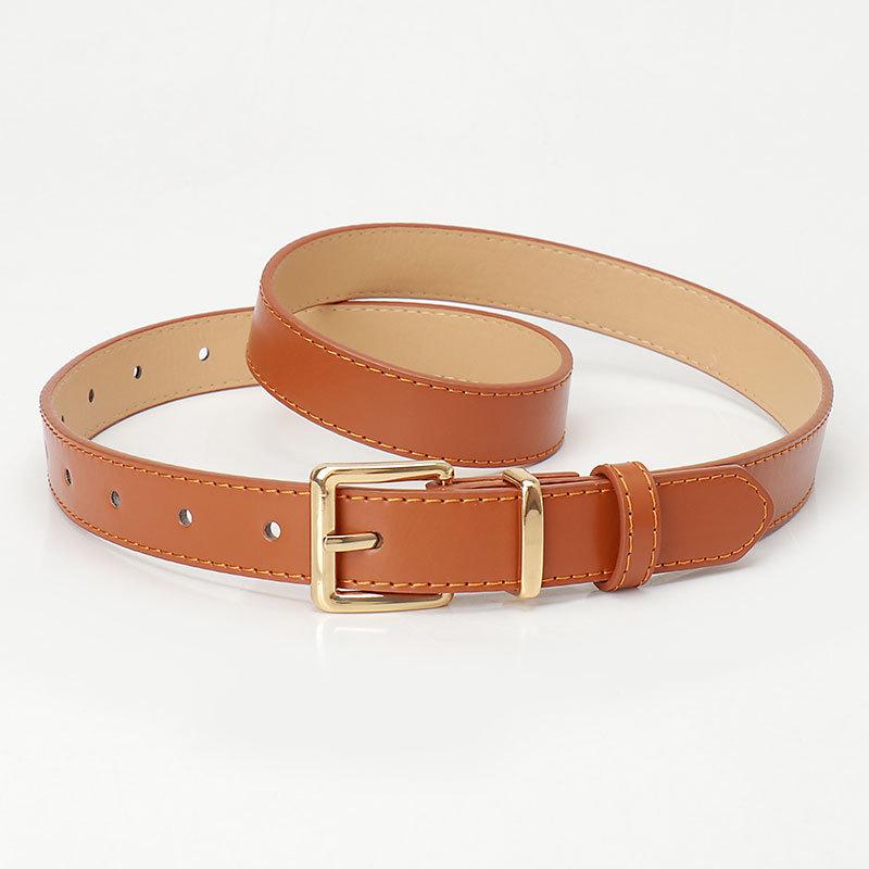 

Женский кожаный ремень в корейском стиле с пряжкой-штифтом из сплава - Универсальный для джинсов и высококлассной декоративной одежды
