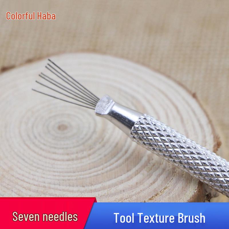 

Набор из семи игл из сверхлегкой полимерной глины с инструментами для придания формы и текстурной кистью