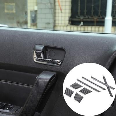Soft Carbon Fiber Interior Door Handle Trim Strip Sticker For Hummer H3 2005-09