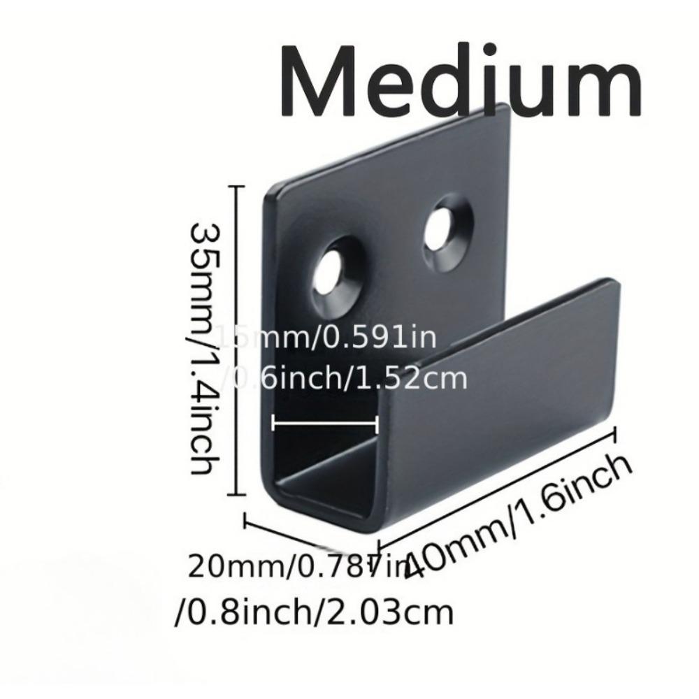 6PCS Black Stainless Steel Tile Display Hook, Wall Mounted Shelf Bracket for Mirror Photo Frame