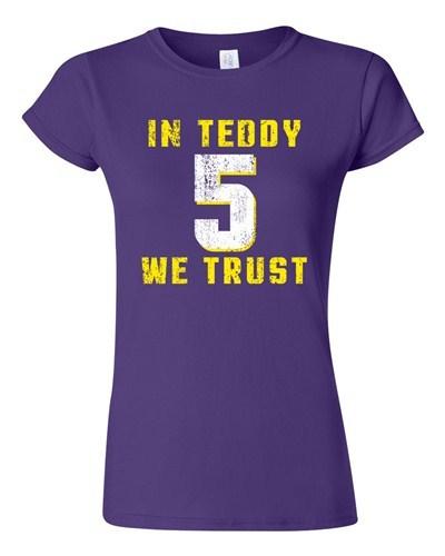 Junior In Teddy We Trust Quarterback Sports Minnesota Football DT T-Shirt Tee Unisex T-Shirt S