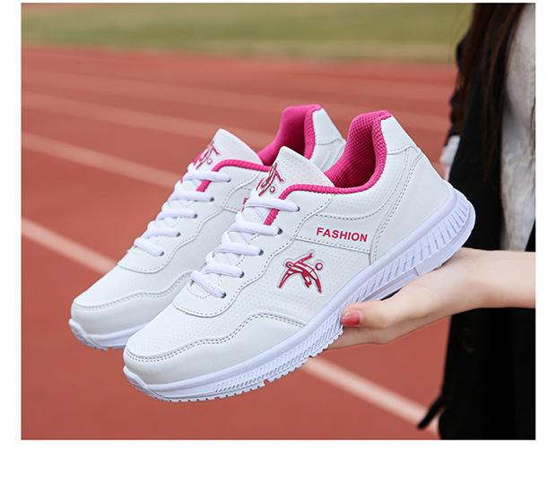 High-quality Spring and Autumn Leather Waterproof Soft-soled Casual Shoes Women's Winter Fashion Versatile Lightweight Non-slip Sports Shoes