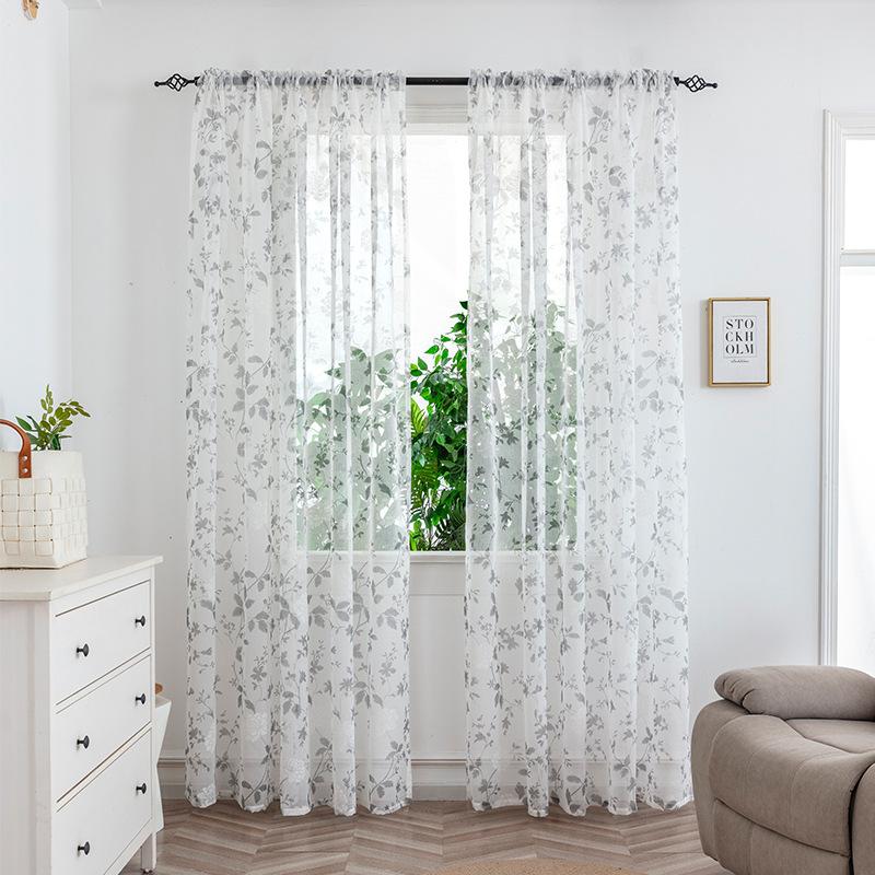 2026 Curtains, Gauze Curtains, Bedroom Translucent Decorative Curtains, Pole Piercing Sheer Curtain