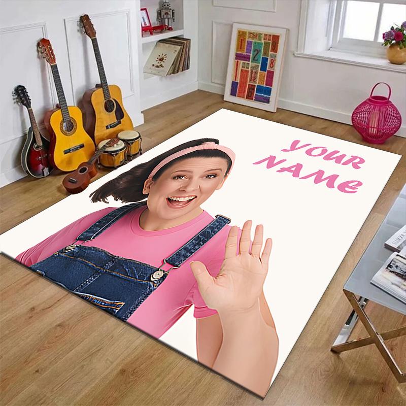 Tappetino Personalizzato Ms Rachel Mat con Nome, Tappeto Lavabile in Poliestere per Ingresso Interno, Regalo per Natale, Pasqua, Giorno del Ringraziamento