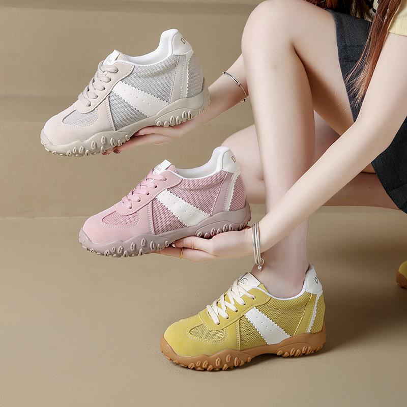 Forrest Gump shoes women's 2025 summer new inner height increase small fashion moral training shoes mesh platform casual sports shoes