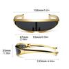 Cool Electroplated Women Eyeglass One-piece Mirror Punk Steampunk Sunglasses Goggles Hip Hop Y2K Shades Men