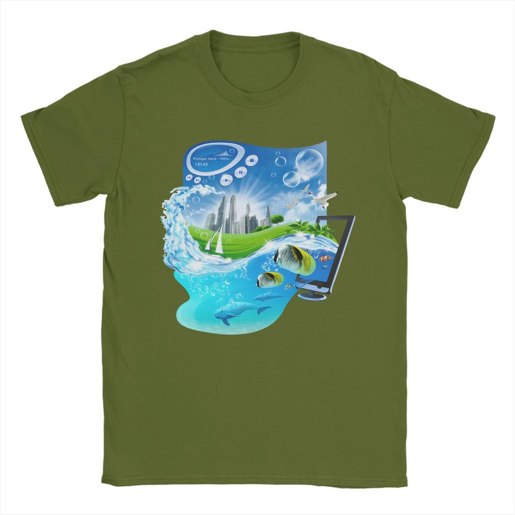 Unisex Women Frutiger Aero World Vaporwave T Shirt 100 Cotton New Arrival Tee Shirts Clothing Outfits