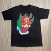 Anime Cartoon Nikolaus Aufdruck T-Shirt für Herren Retro Vintage Amerikanischer Stil Paar Locker Ärmelloses Oberteil