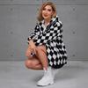 2022 European & American Women's Hooded Faux Fur Plaid Coat