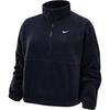 Therma-Fit One Oversized Fleece Logo Embroidery Pattern Pullover Half-Zip Long Sleeve Sweatshirt Women Sweatshirt Black White FV7956-010