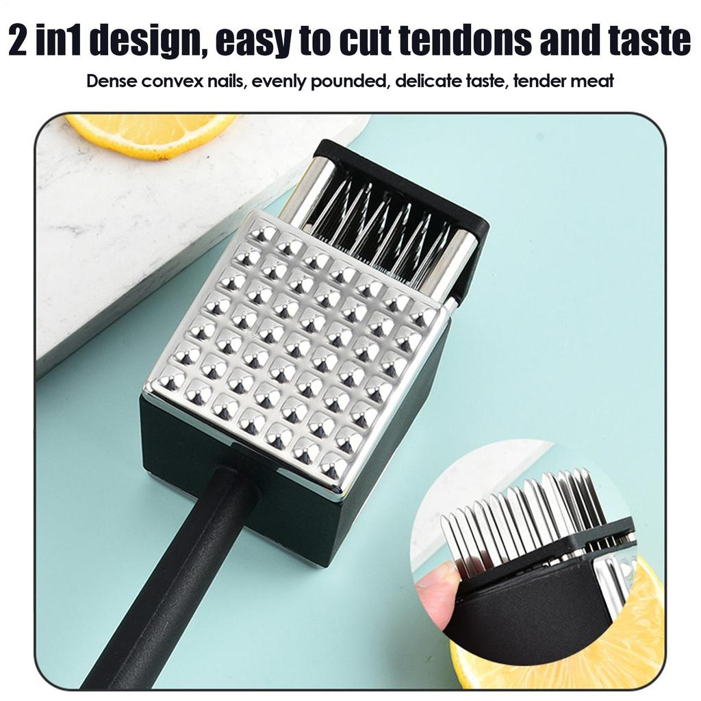 Meat Tenderizer Tool 2-in-1 Cooking Pounder Gadget Household Meat Tenderizer For Home Kitchen Restaurant Barbeque Steak Chicken