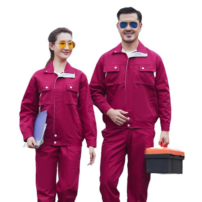 Men's Long Sleeve Workwear Set - Durable Spring/Autumn Top for Auto Repair, Welding, Construction, and Labor Protection.