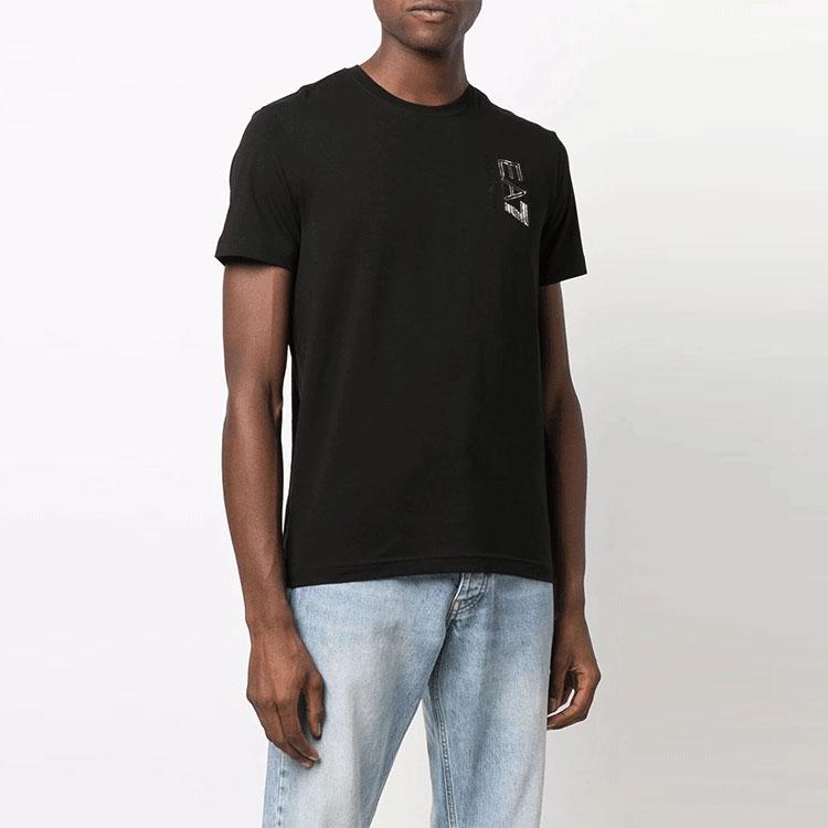 Emporio Armani FW21 Logo Solid Color Short Sleeve T-Shirt Men Tops Black 6KPT47-PJ03Z-1200